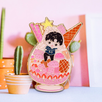 Zhang Binbin Peripheral Ice Cream Cup Metal Badge Pain Package Decoration Division and Chest Needle Magazine Glasses Glass Women