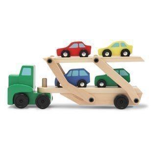 Children's sleeve loading and unloading carrying combined class car baby puzzle assembled building block wooden toy car loading and unloading double decker truck