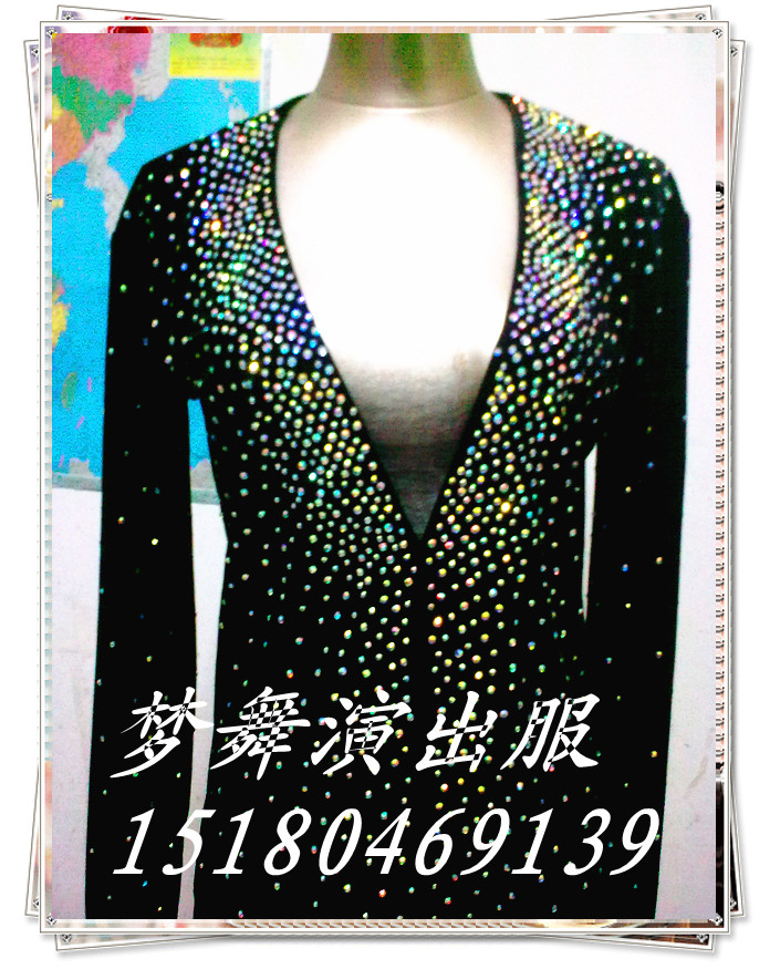 Latin performance clothes Men's Latin competition clothes Children's Latin performance clothes Practice clothes top new A09