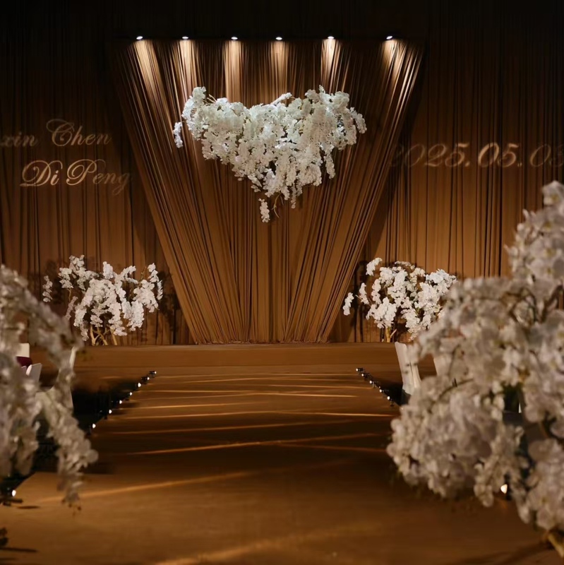 Wedding Drapery Elastic Fabric Stage Decoration Fabric Milk Silk Multi-Color Arrangement Background Curtain Pleated Fabric Wedding Drapery