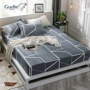Tấm trải giường bằng vải cotton đơn giản Tấm nệm Simmons đơn 1,5 m 1,8m Bông phủ bụi cho học sinh Ga chun và ga phủ