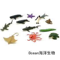 Simulation animal model toy Marine children baby early education puzzle Enlightenment kindergarten teaching aids shark whale octopus