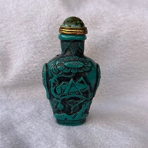 Antique collection Tibetan specialty craft snuff bottle with interior painting imitation turquoise mini snuff bottle ornament