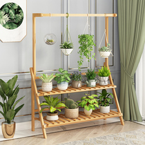 Flower Shelf shelf balcony multi-layer floor-to-ceiling hanging green orchid climbing tree indoor living room window sill meat shelf