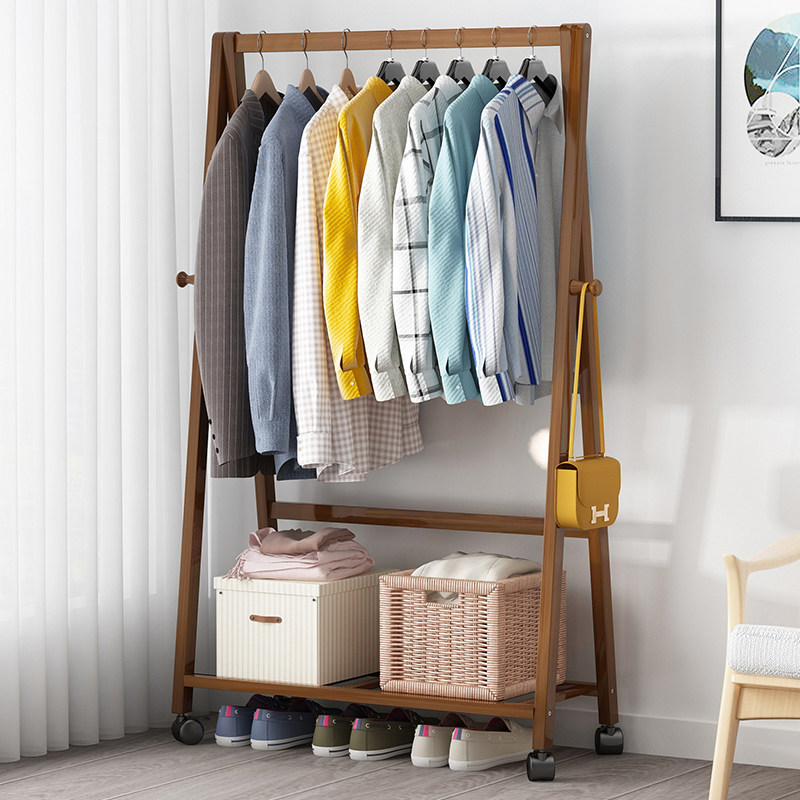 Solid wood multifunction clothes hat rack floor bedroom home shelve Easy hanging bag hanger living-room clothes containing shelf