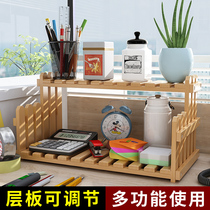 Desktop shelf Multi-layer fleshy flower rack Office windowsill small storage solid wood table finishing space-saving