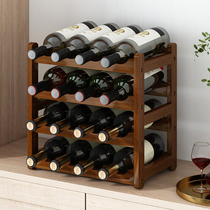 Simple wine rack storage rack living room ornaments creative wine wine wine bottle storage display stand solid wood wine shelf