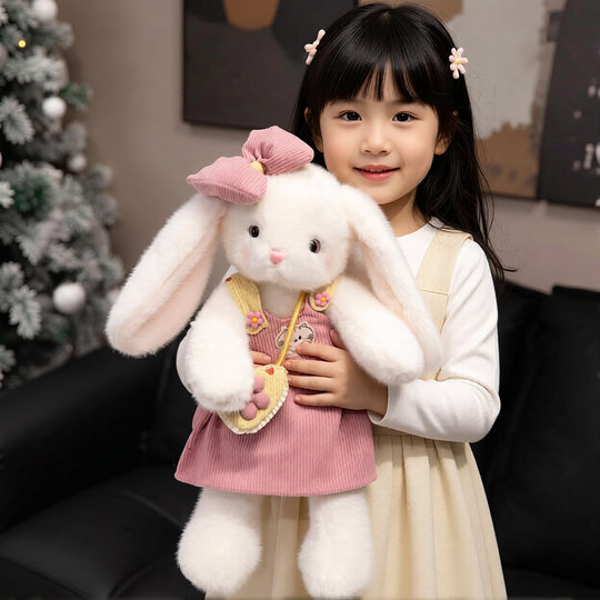 Rabbit Doll Cute Dressed White Rabbit Plush Toy Children's Hug Sleeping Doll Girl Sleeps Hug Rag Doll