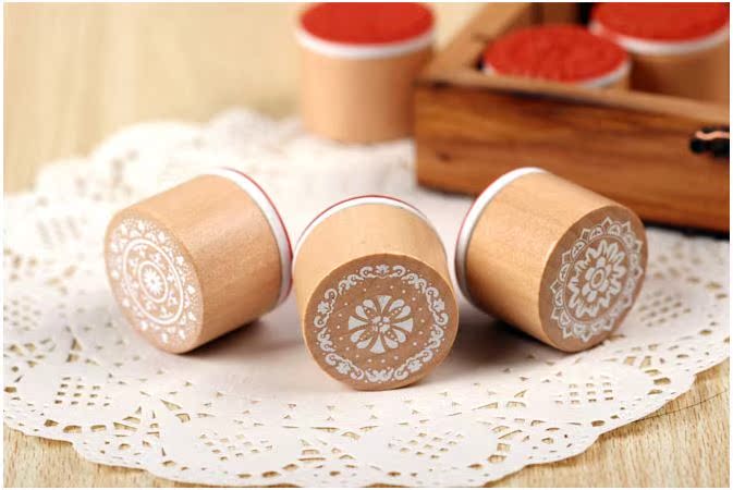 Ấn Độ Henna Hanna phong cách henna vẽ tay bằng gỗ dấu mực pad in tem mẫu - giấy chuyên dụng - Tự làm khuôn nướng khay làm bánh