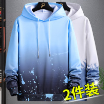 2021 Spring and Autumn new hooded clothes male youth students Korean version of loose trend mens long sleeve shirt mens clothing