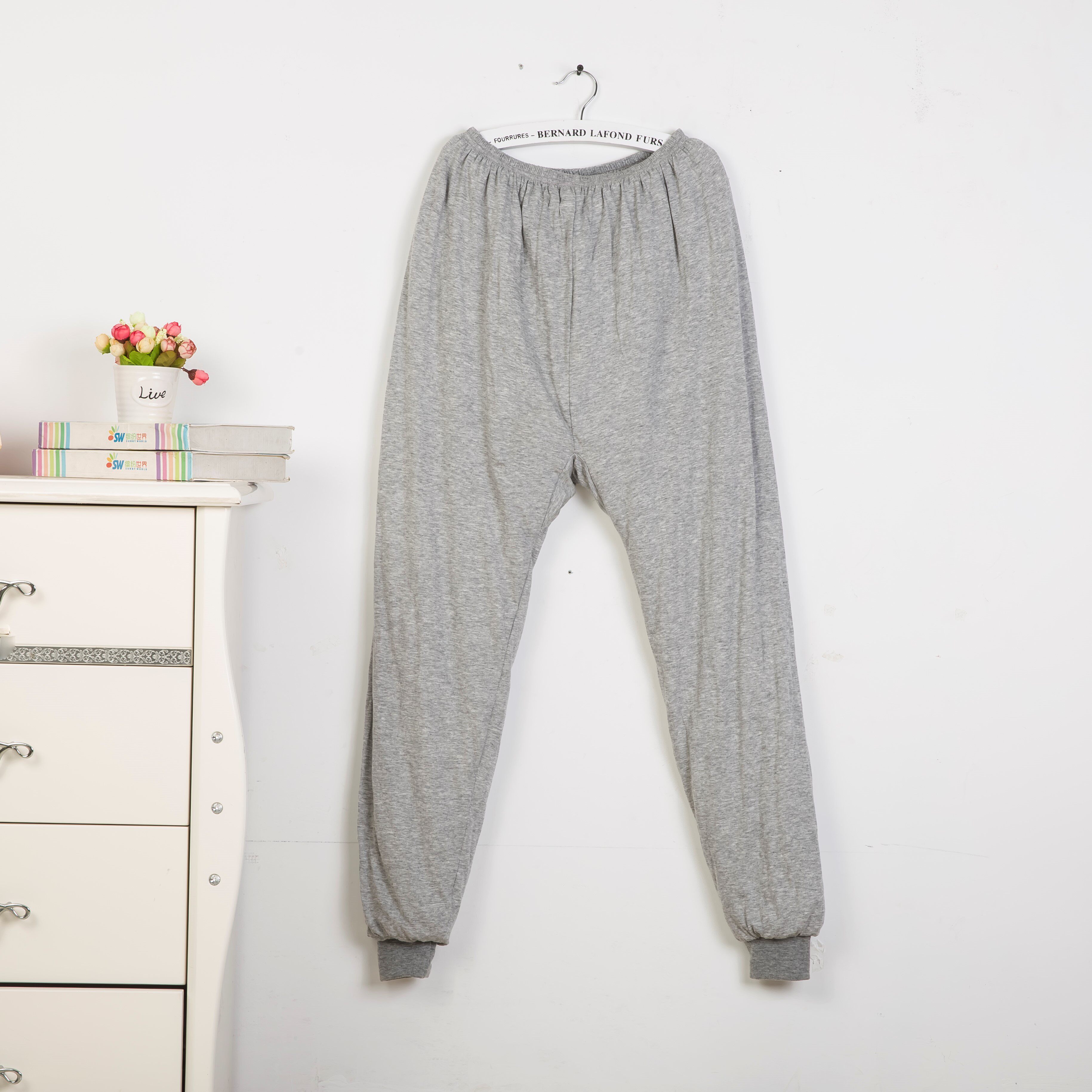 Order to make 100% mulberry silk cotton pants aged male and female silk warm pants high waist thickened winter pants set to do