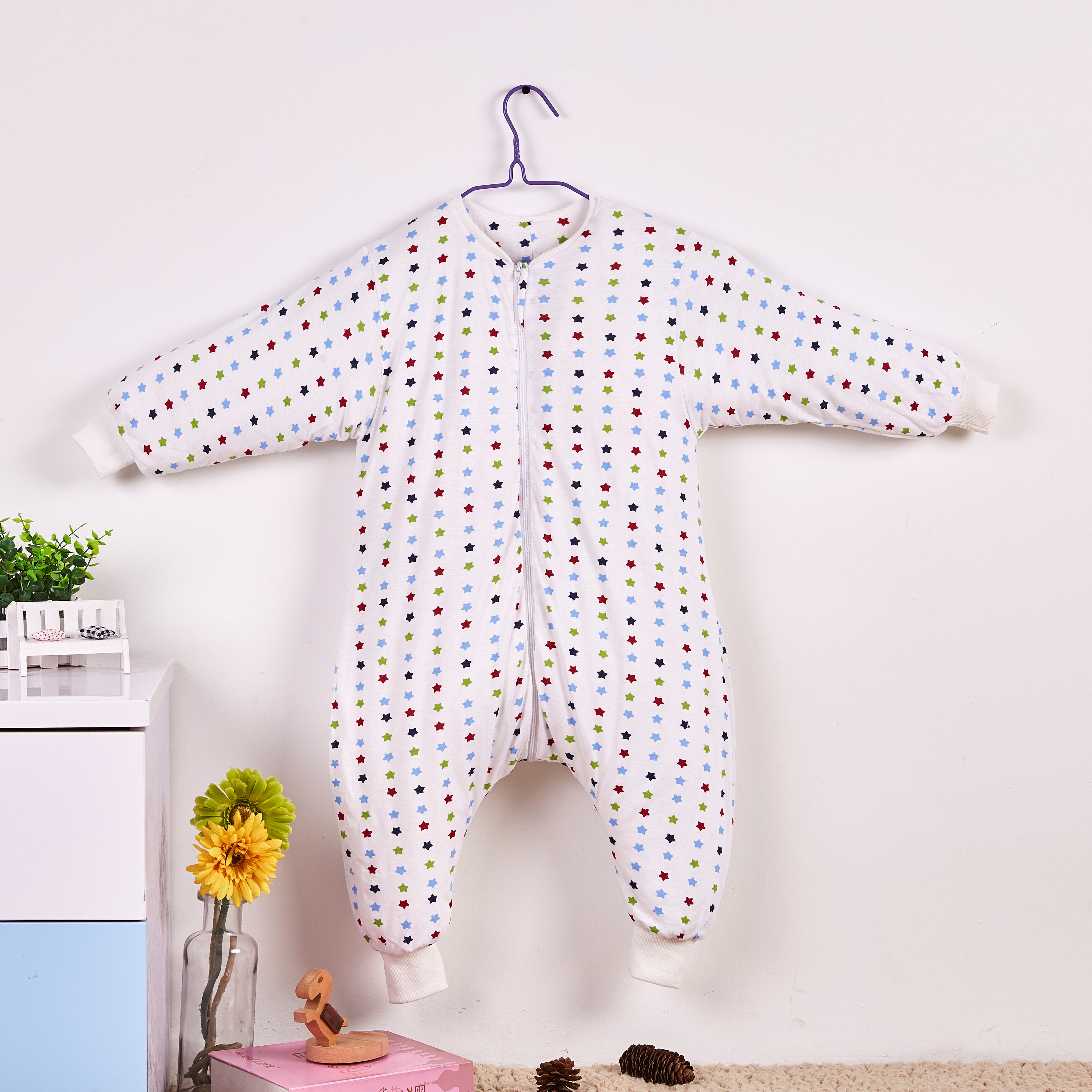 Children's silk split-leg sleeping bag baby jumpsuit baby mulberry silk sleeping bag kick-proof quilt split-leg romper romper