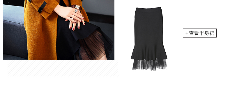 Áo khoác cashmere hai mặt nữ dài qua đầu gối 2019 mùa đông mới châu Âu và áo khoác len nữ cao cấp của Hoa Kỳ - Áo len lót đôi áo khoác lót lông nữ