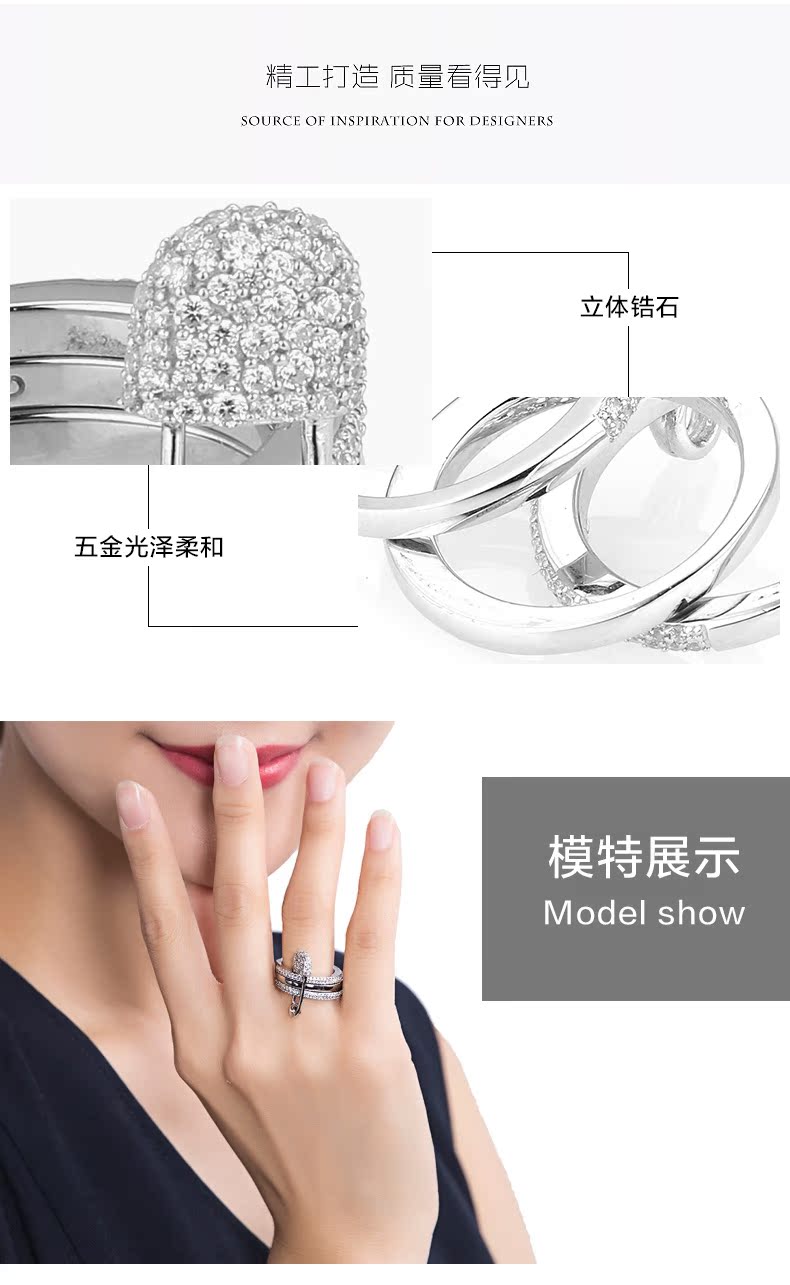 Bague Femme MONACO en Argenterie - Ref 3086349 Image 8