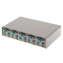 Interface 4-port automatic monitor 2 mouse keyboard PS2 device shared computer vgakvm switch