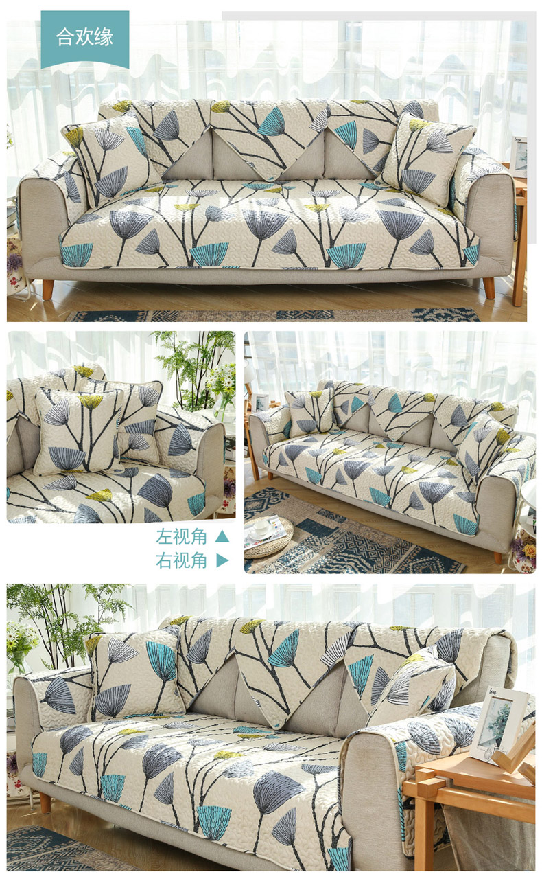 Nordic INS sofa đệm vải bông tấm vải liệm trọn gói tất cả các mùa bao gồm trượt đệm phụ da Khăn gia đình - Ghế đệm / đệm Sofa đệm ghế gỗ phòng khách