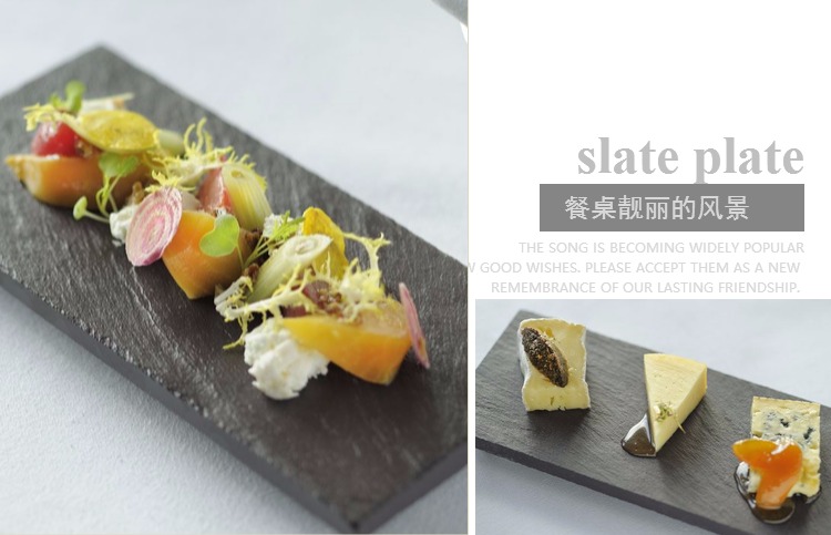 Thương hiệu thẳng cạnh slate slate tấm nhà hàng Phương Tây cách điện bít tết tấm cafe bộ đồ ăn ẩm thực pho mát mat