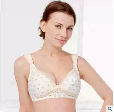 Fat MM plus size 44 100 large size underwear large chest pure cotton breathable breastfeeding underwear without steel rim Nursing maternity