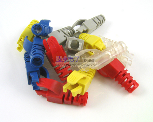 RJ45 crystal head sheath claw crystal head protective sleeve for five and super five types of network cable special-shaped sheath