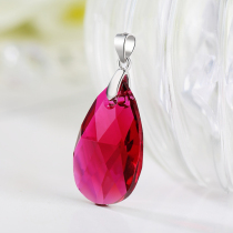 Austrian crystal pendant Net red 925 sterling silver necklace female Korean single pendant without chain pendant flash