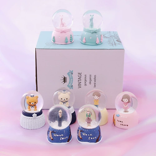 [45#] Маленькие куклы с легким хрустальным мячом мультфильм Пара смола