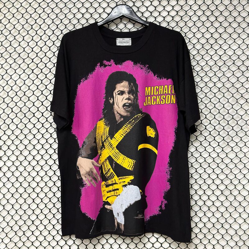 Michael Jackson American Retro Vtg High Street Fashion Brand Pure Cotton Short-Sleeved T-Shirt for Men and Women