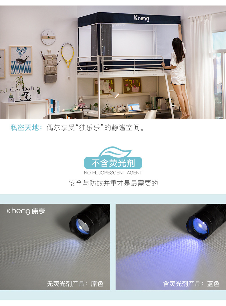 Ký túc xá sinh viên màn chống muỗi màn vải màn giường tích hợp dây kéo trên bunk shop ba cửa mở 90cm 80x190 - Lưới chống muỗi màn ngủ hàn quốc