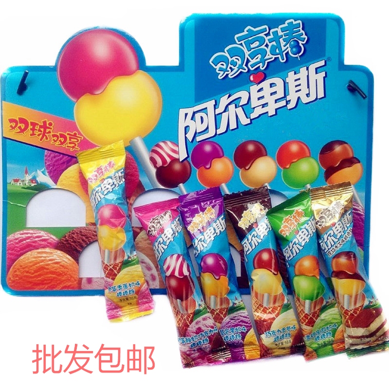Alpine Double Enjoyment Sticks 48 Sticks Mixed Fruit Juice Candy Hanging Board Popular Snack Children's Gift Free Shipping