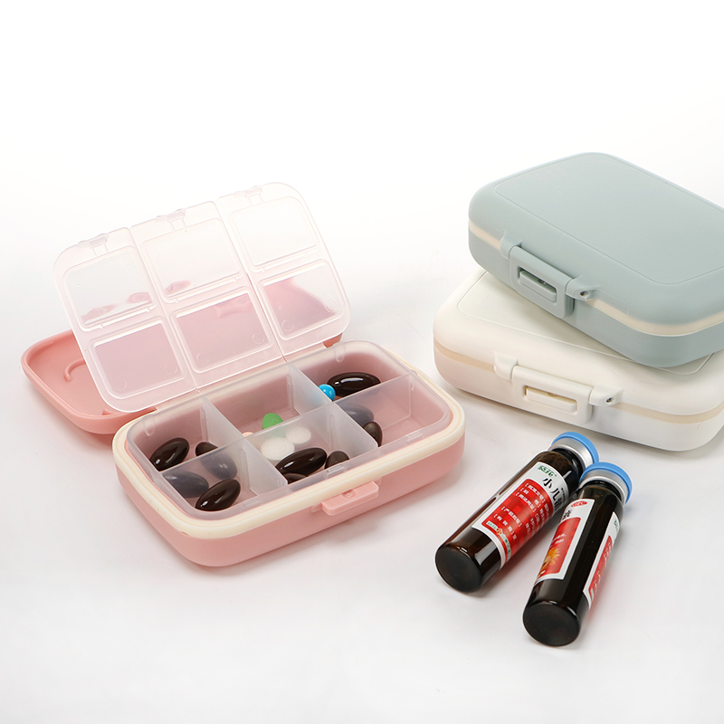 Mini portable medicine box one week carry-on compartment medicine storage box male small medicine medicine box female Japan travel