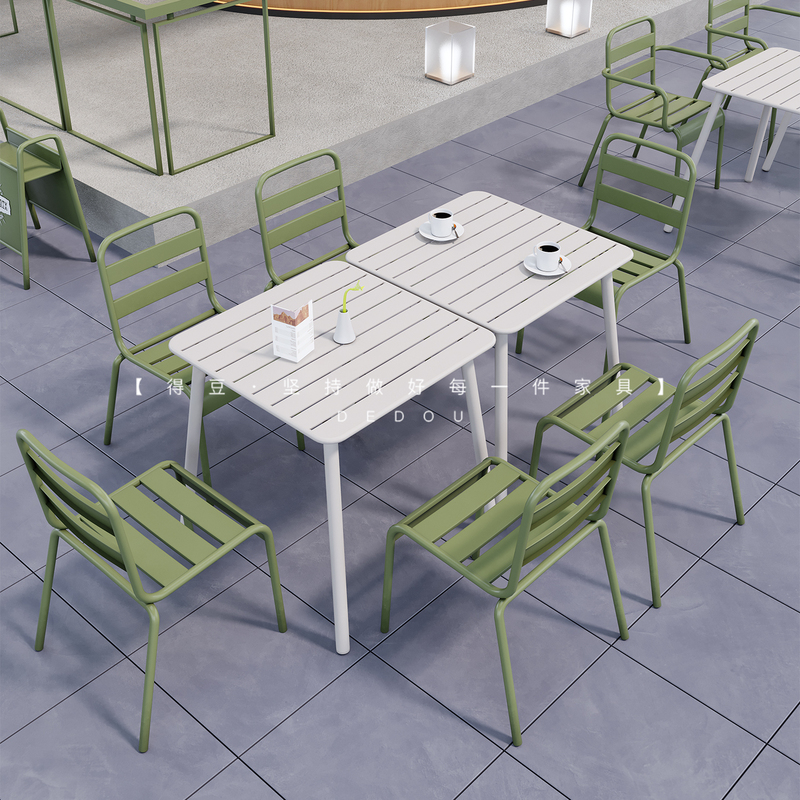 Outdoor Table and Chair Set, Open-Air Milk Tea Shop, Cafe, Leisure Chair, Meeting Table and Chairs, Outdoor Small Square Table for Guesthouses, Rainproof Outdoor Table and Chair Set, Open-Air Milk Tea Shop, Cafe, Leisure Chair, Meeting Table and Chairs, Outdoor Small Square Table for Guesthouses, Rainproof