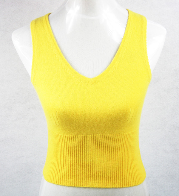 Mùa thu và mùa đông áo vest cashmere cá nhân ấm áp đoạn ngắn v-len len đan đan đáy áo len thoi trang nu