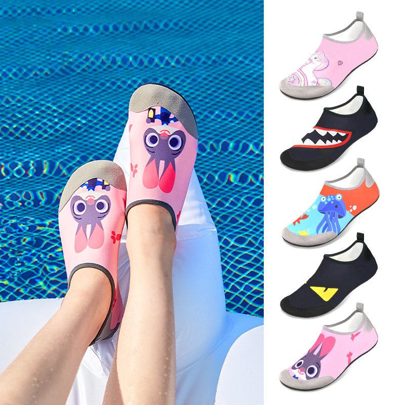 Beach shoes men and women diving snorkeling socks children wading upstream swimming shoes soft shoes non-slip anti-cutting barefoot skin shoes - Taobao