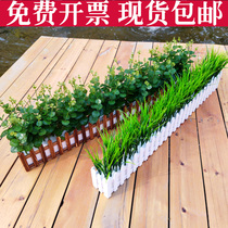 Simulation plant potted indoor fake green plant fence decoration flower fake plant potted ornaments water grass Rose