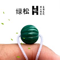 Original mine jade turquoise old oil green hell color round old melon beads 108 hand holding DHI top waist with beads