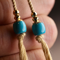 Original mine jade blue turquoise disciple beads straight cut loose beads hand string 108 hand holding pair beads Buddha string kgold with bead decoration