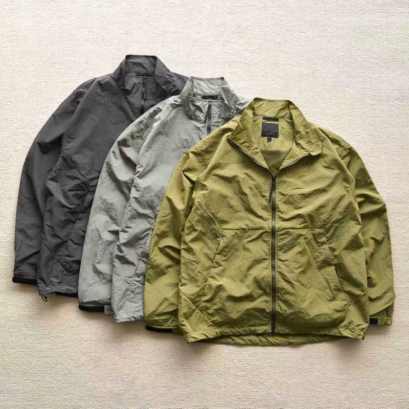 Japanese Style Outdoor Functional Trendy Lightweight Quick-Drying Nylon Tear-Resistant Windproof Water-Repellent Stand Collar Jacket