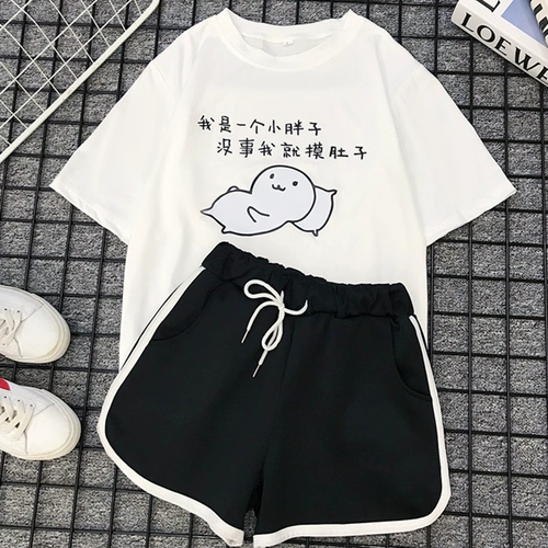 Комплект, креативная летняя одежда для школьников, шорты, штаны, спортивный костюм, европейский стиль