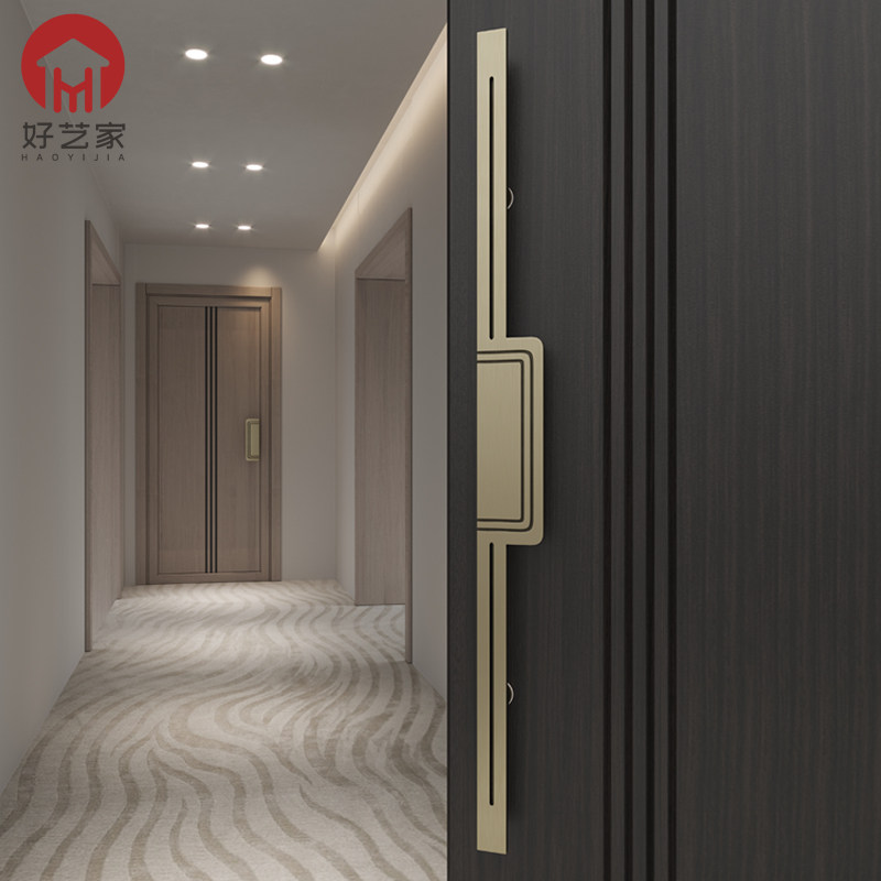 New Chinese gate Hand Light Luxury Hotel Double Switch Solid Wood Door Large Door Handle Sliding Door Armrest Set to do