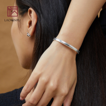 S999 sterling silver bracelet female fashion simple solid opening temperament silver bracelet niche design handpieces young models