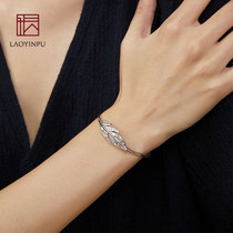 S925 sterling silver bracelet female retro simple silver bracelet solid foot silver Thai silver bracelet young niche design