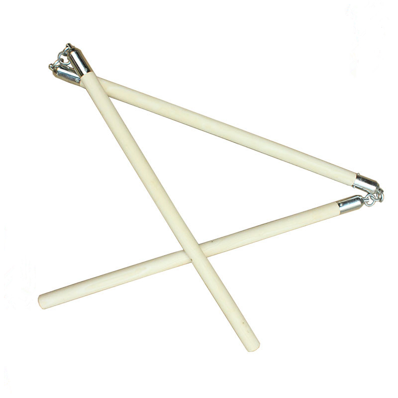 Double-section stick double-cut-stick electroplating double-section stick wood two-section stick white wax rod three knobsticks for practice real fight stick