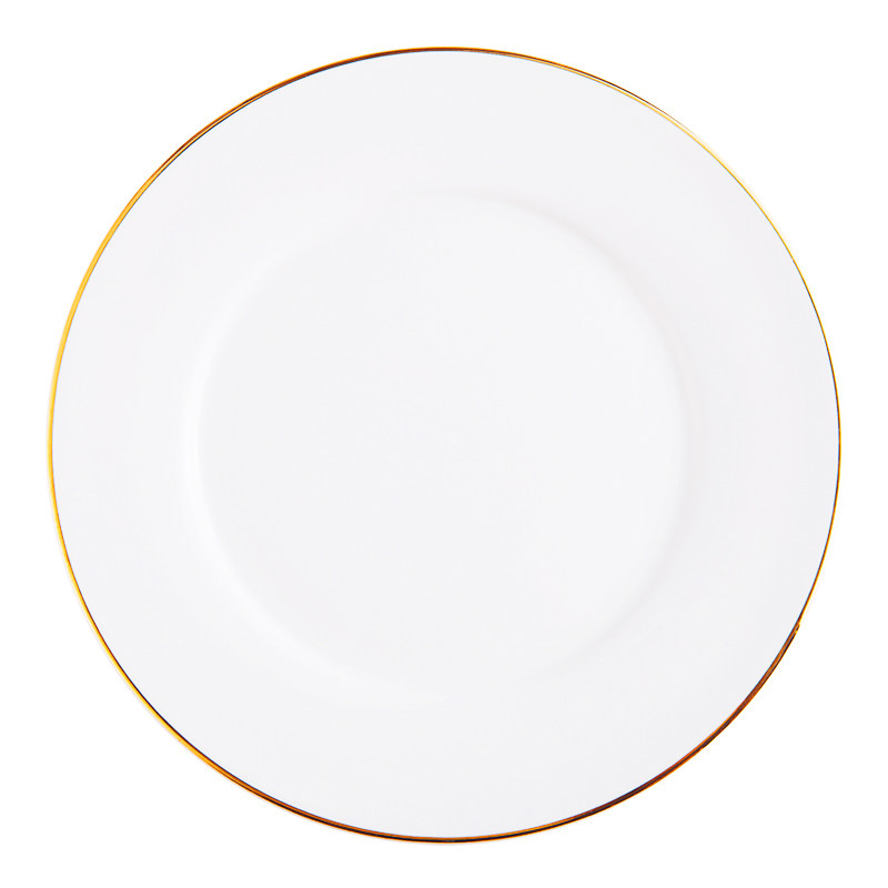 High-end Phnom Penh ceramic flat dish plate size round plate Nordic style spit bone dish drain shelf custom LOGO