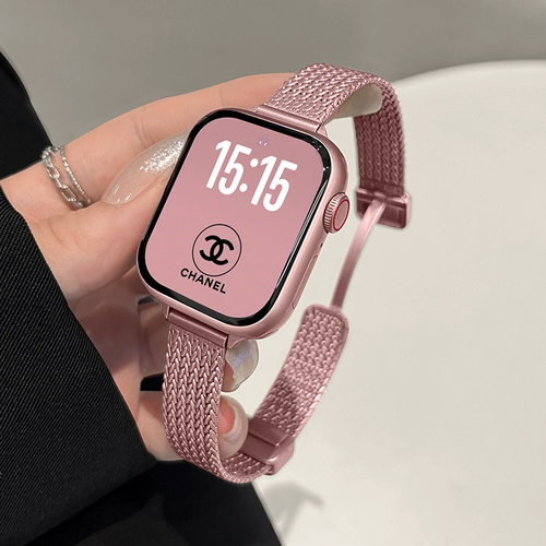 Uston подходит для ремешка для часов Apple S10 женская модель s9 магнитная серия высокого класса se летняя ниша s8 металл s7 мужчины и женщины ultra2 пшеничное ухо iphone новый ремешок для часов iwatch