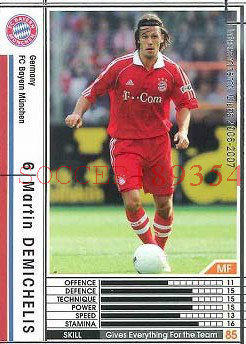 WCCF PANINI white card 06-07 Argentina Bayern Munich spot 200 Demichelis