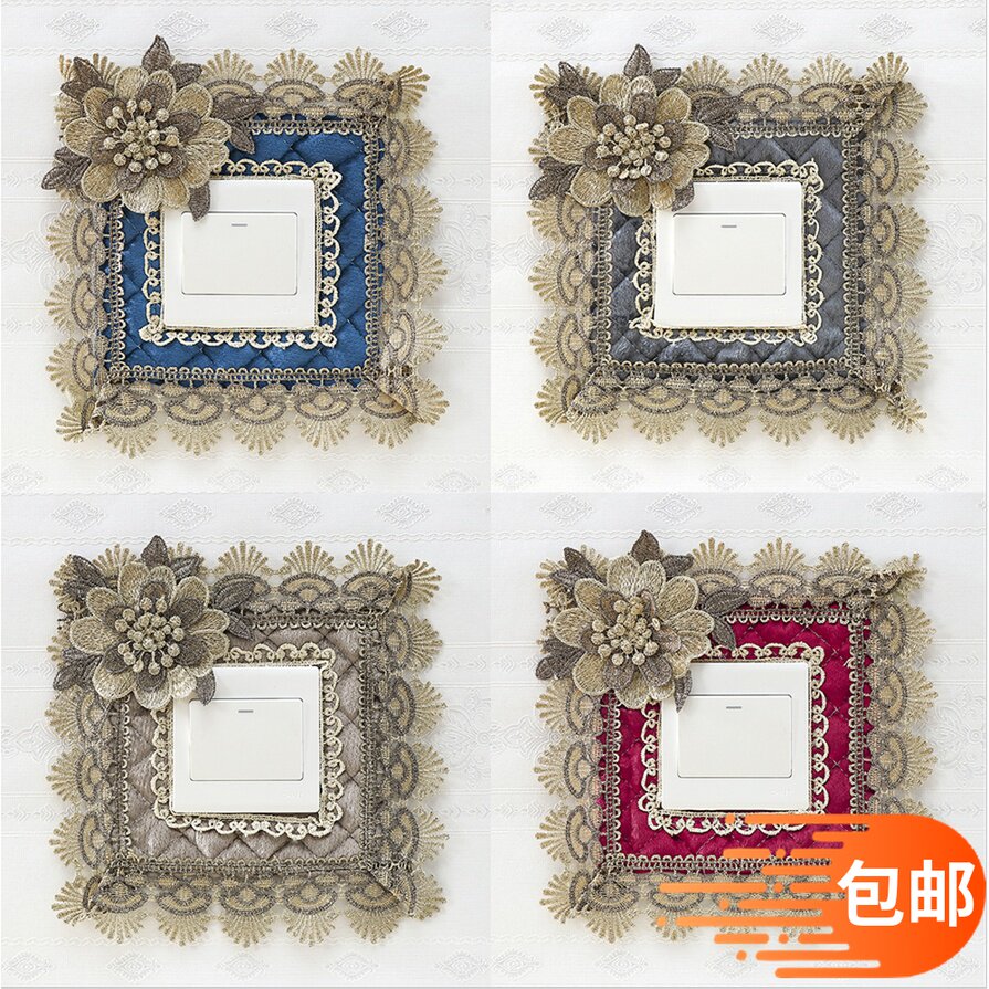 Switch stickers wall stickers switch protection cover fabric switch cover lace lamp switch decoration cover creative socket decoration stickers