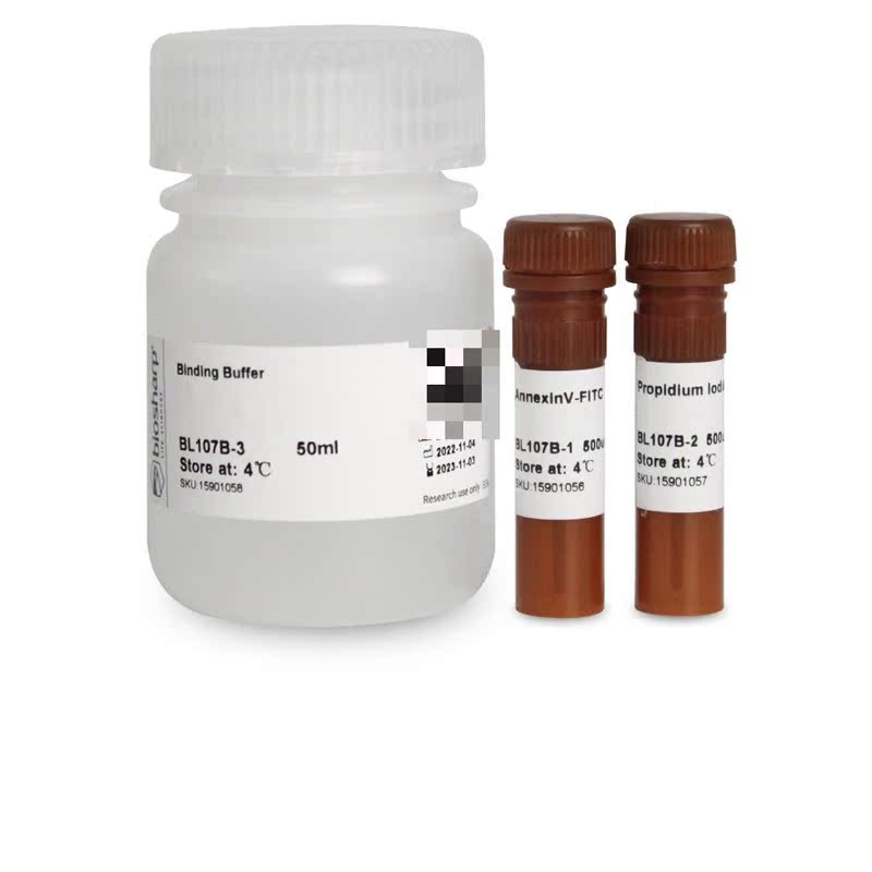 白鲨Biosharp BL107B AnnexinVFITCPI双染细胞凋亡检测试剂盒增强