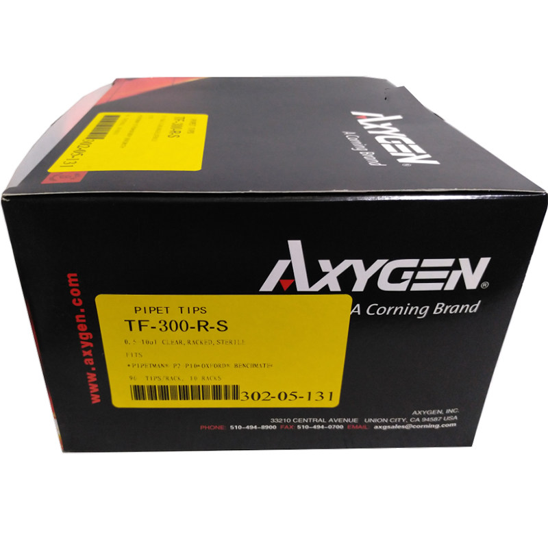 Axygen TF-300-R-S TF-300-L-R-S 10&mu;l带滤芯盒装无菌透明吸头嘴