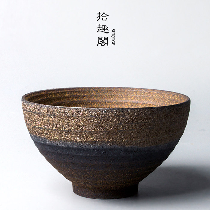 Jingdezhen Handmade Ceramic Pint Tea Cup Retro Day Style Coarse Pottery Tea Bowl Master Cup Chai Burnt Kung Fu Tea Tea Cup
