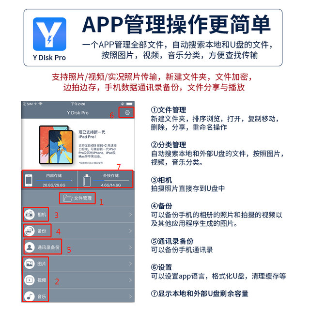 Special USB Flash Drive for Apple Mobile Phones, Suitable for Both Computers and Mobile Phones, Photo Encryption, Large-Capacity USB Flash Drive, External Storage Device