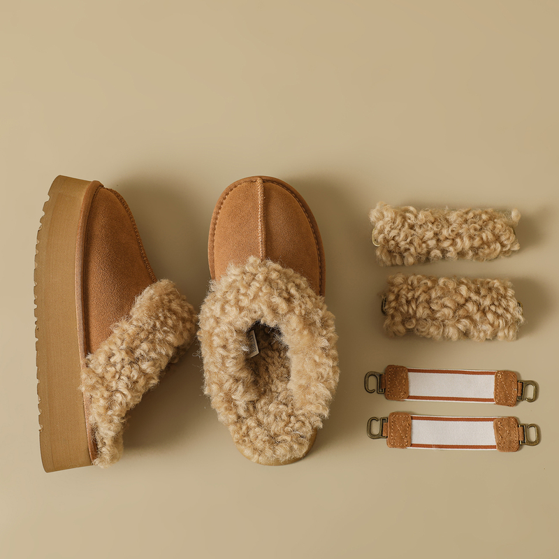2026 Autumn/Winter New Thick-Soled Furry Slippers for Women, Outdoor Half-Slippers, Leather and Wool Integrated, Sheepskin Curly Wool Slippers 2026 Autumn/Winter New Thick-Soled Furry Slippers for Women, Outdoor Half-Slippers, Leather and Wool Integrated, Sheepskin Curly Wool Slippers
